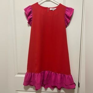 Crosby by Mollie Burch Red and Pink Mini Dress